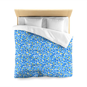 Blue Geometric Triangle Microfiber Duvet Cover - Dipaliz - Covers