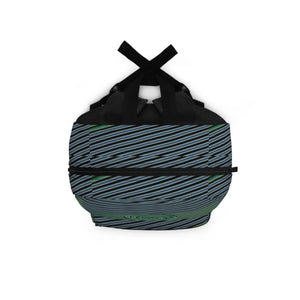 Vivid Blue Green Striped Backpack - School and Travel - Dipaliz - Backpacks
