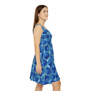 Blue Hydrangea Skater Dress Floral Summer Sundress Dipaliz - Dresses