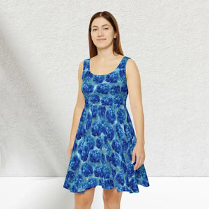 Blue Hydrangea Skater Dress Floral Summer Sundress Dipaliz - Xs - Dresses