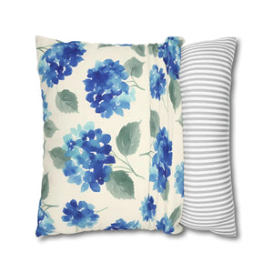 Blue Hydrangea Pillowcase – Watercolor Garden - Dipaliz - Chair & Sofa Cushion Covers
