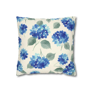 Blue Hydrangea Pillowcase – Watercolor Garden - Dipaliz - Chair & Sofa Cushion Covers
