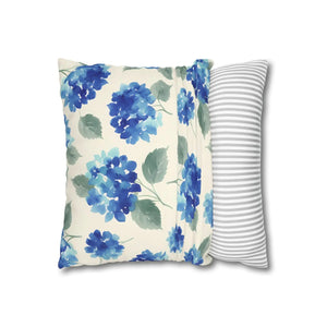 Blue Hydrangea Pillowcase – Watercolor Garden - Dipaliz - Chair & Sofa Cushion Covers