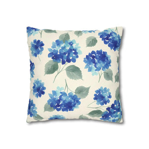 Blue Hydrangea Pillowcase – Watercolor Garden - Dipaliz - Chair & Sofa Cushion Covers