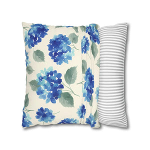 Blue Hydrangea Pillowcase – Watercolor Garden - Dipaliz - Chair & Sofa Cushion Covers