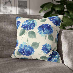 Blue Hydrangea Pillowcase – Watercolor Garden - Dipaliz - Chair & Sofa Cushion Covers