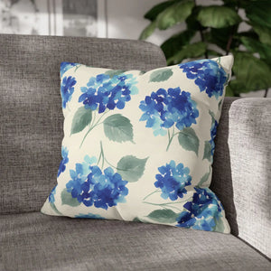 Blue Hydrangea Pillowcase – Watercolor Garden - Dipaliz - Chair & Sofa Cushion Covers