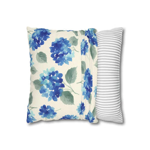 Blue Hydrangea Pillowcase – Watercolor Garden - Dipaliz - Chair & Sofa Cushion Covers