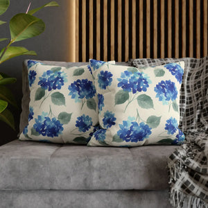 Blue Hydrangea Pillowcase – Watercolor Garden - Dipaliz - Chair & Sofa Cushion Covers