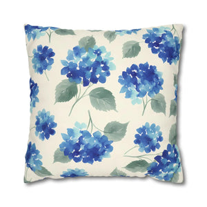 Blue Hydrangea Pillowcase – Watercolor Garden - Dipaliz - Chair & Sofa Cushion Covers
