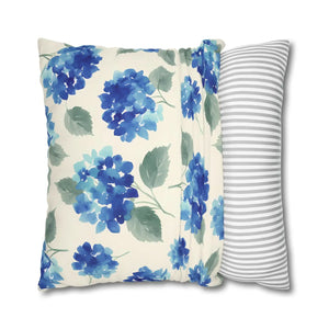 Blue Hydrangea Pillowcase – Watercolor Garden - Dipaliz - Chair & Sofa Cushion Covers