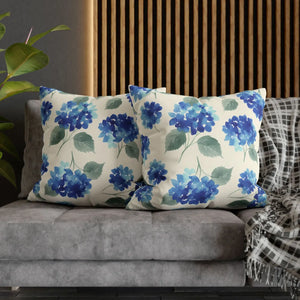 Blue Hydrangea Pillowcase – Watercolor Garden - Dipaliz - Chair & Sofa Cushion Covers
