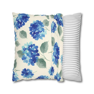 Blue Hydrangea Pillowcase – Watercolor Garden - Dipaliz - Chair & Sofa Cushion Covers