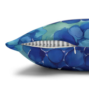Blue Hydrangea Square Pillowcase Poly Canvas - Dipaliz - Chair & Sofa Cushion Covers