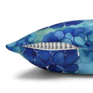 Blue Hydrangea Square Pillowcase Poly Canvas - Dipaliz - Chair & Sofa Cushion Covers