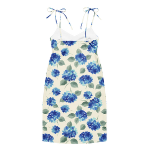 Blue Hydrangea Midi – Built-in Bra Cotton - Dipaliz - Dresses - Xs