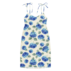 Blue Hydrangea Midi – Built-in Bra Cotton - Dipaliz - Dresses - Xs