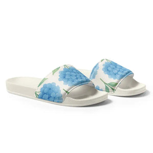 Blue Hydrangeas Womens Slides Comfort Upper Strap Sandals Dipaliz