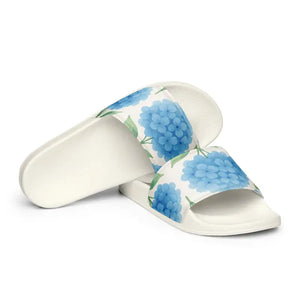 Blue Hydrangeas Womens Slides Comfort Upper Strap Sandals Dipaliz