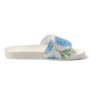 Blue Hydrangeas Womens Slides Comfort Upper Strap Sandals Dipaliz