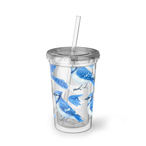 Vibrant Blue Jay Acrylic Travel Cup - Insulated Drinkware - Dipaliz - Tumblers