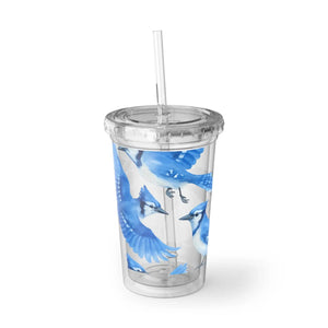 Vibrant Blue Jay Acrylic Travel Cup - Insulated Drinkware - Dipaliz - Tumblers