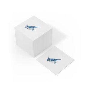 Premium Blue Jay Party Napkins Elegant White Coined Edges Dipaliz - Paper