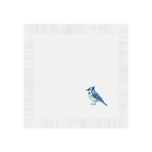 Premium Blue Jay Party Napkins Elegant White Coined Edges Dipaliz - Paper