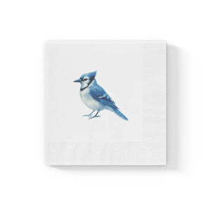 Premium Blue Jay Party Napkins Elegant White Coined Edges Dipaliz - 6.5’’ x / 100 Pcs - Paper