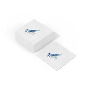 Premium Blue Jay Party Napkins Elegant White Coined Edges Dipaliz - Paper
