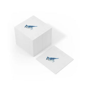Premium Blue Jay Party Napkins Elegant White Coined Edges Dipaliz - Paper