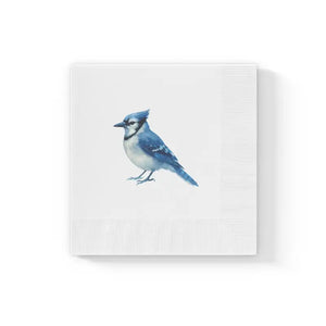 Premium Blue Jay Party Napkins Elegant White Coined Edges Dipaliz - 6.5’’ x / 50 Pcs - Paper