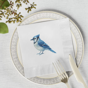 Premium Blue Jay Party – Elegant White Coined - Dipaliz - Paper Napkins