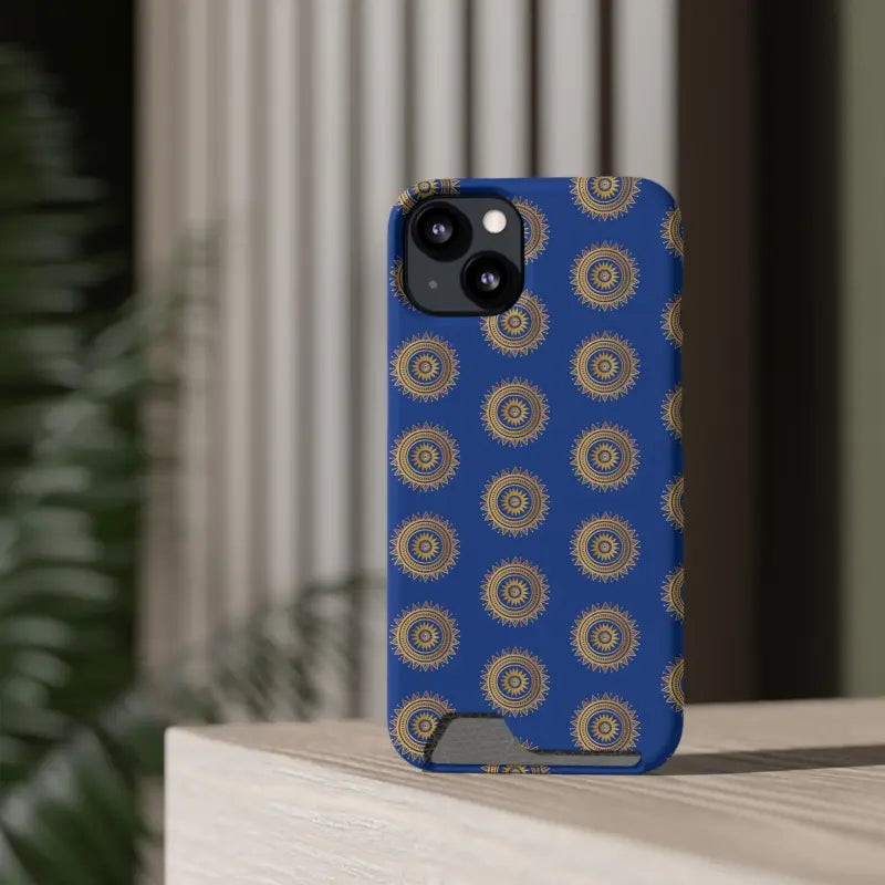 Elevate Style with Blue Mandal Pattern Phone Case & Card Holder