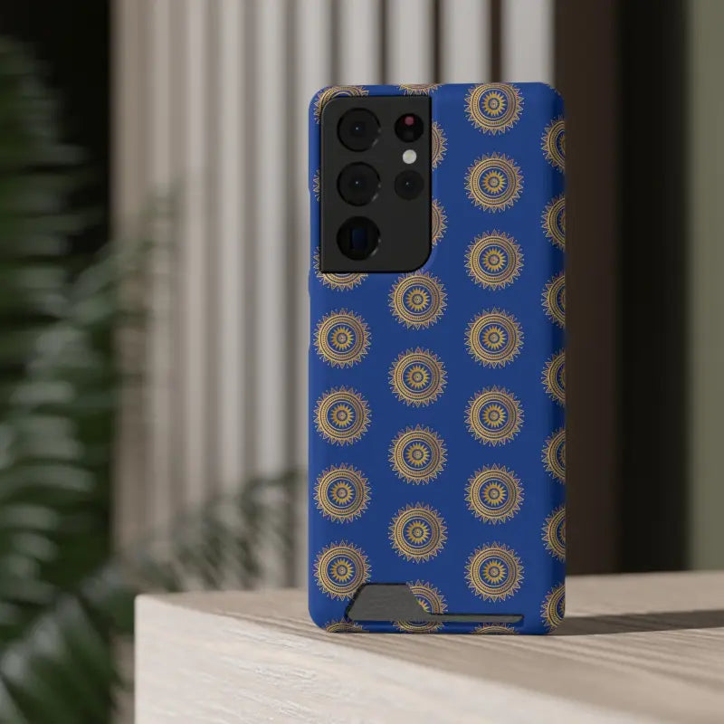 Elevate Style with Blue Mandal Pattern Phone Case & Card Holder