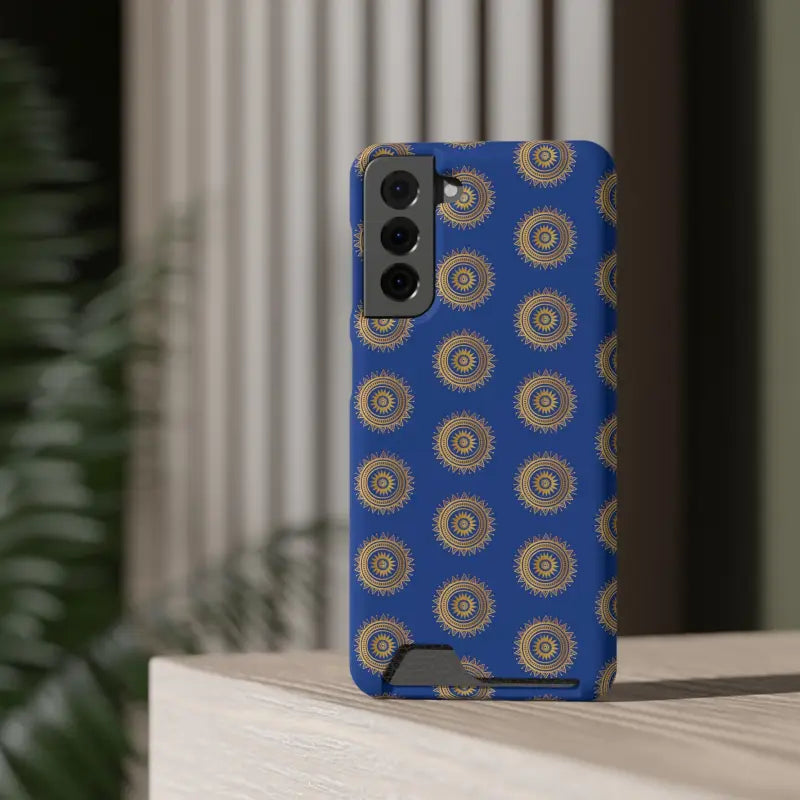 Elevate Style with Blue Mandal Pattern Phone Case & Card Holder