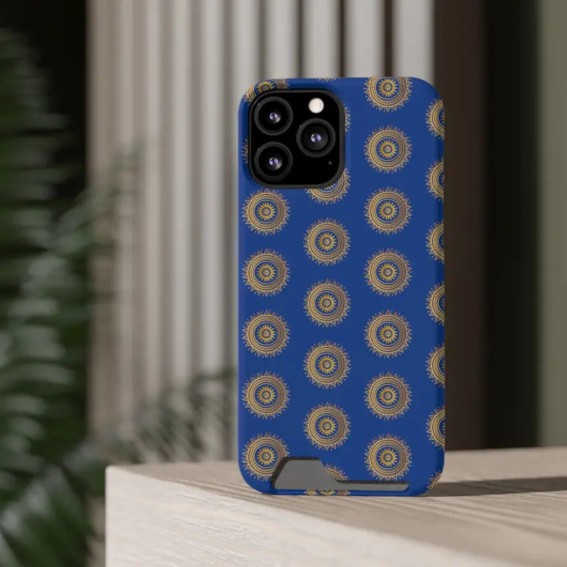 Elevate Style with Blue Mandal Pattern Phone Case & Card Holder