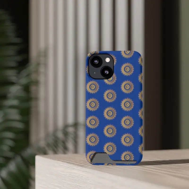 Elevate Style with Blue Mandal Pattern Phone Case & Card Holder