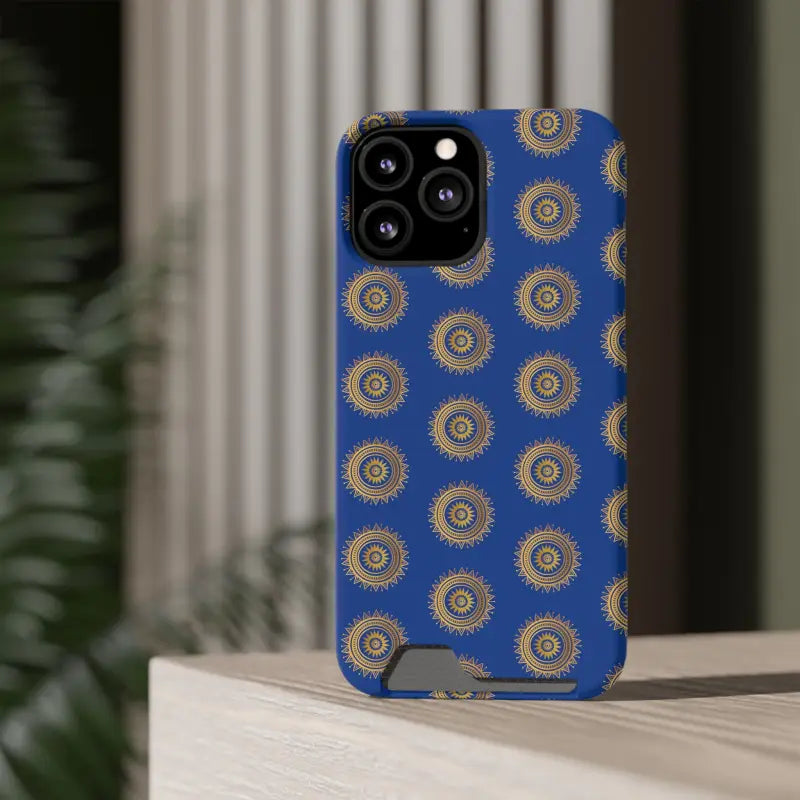 Elevate Style with Blue Mandal Pattern Phone Case & Card Holder