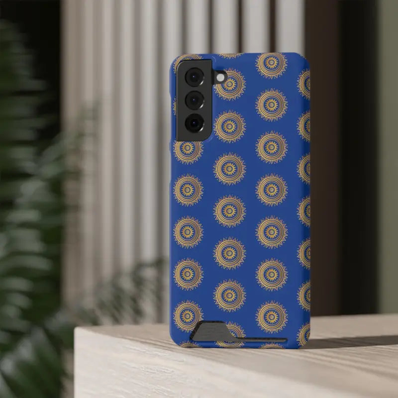 Elevate Style with Blue Mandal Pattern Phone Case & Card Holder