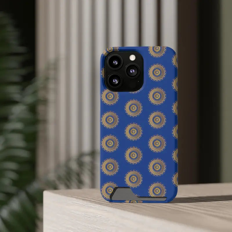 Elevate Style with Blue Mandal Pattern Phone Case & Card Holder