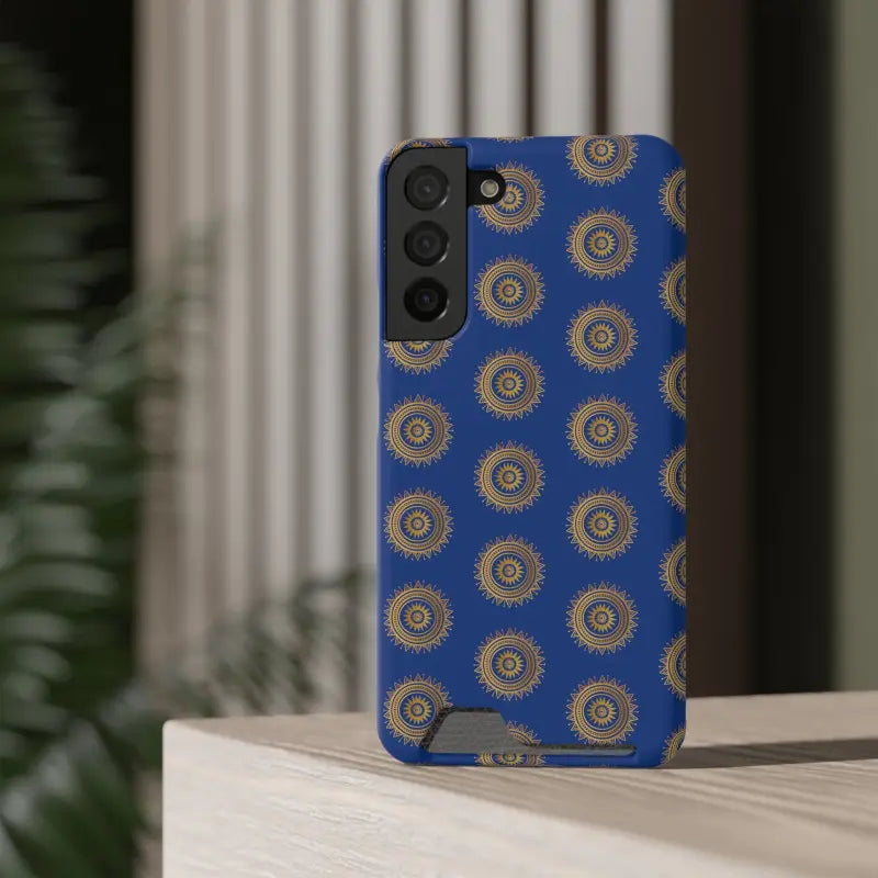 Elevate Style with Blue Mandal Pattern Phone Case & Card Holder