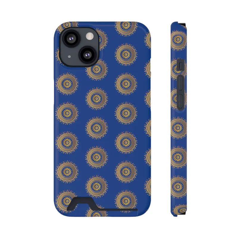 Elevate Style with Blue Mandal Pattern Phone Case & Card Holder - Iphone 13 / Glossy / Without Gift Packaging