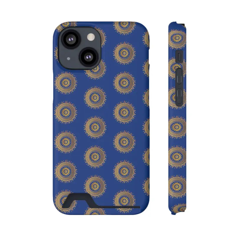 Elevate Style with Blue Mandal Pattern Phone Case & Card Holder - Iphone 13 Mini / Matte / Without Gift Packaging