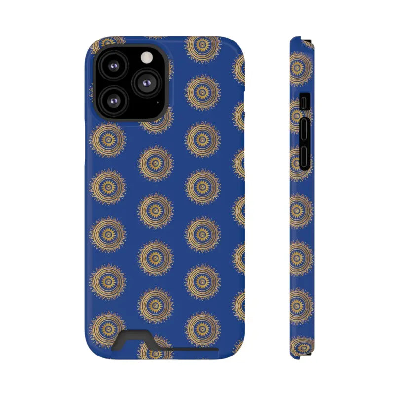 Elevate Style with Blue Mandal Pattern Phone Case & Card Holder - Iphone 13 Pro Max / Glossy / Without Gift Packaging