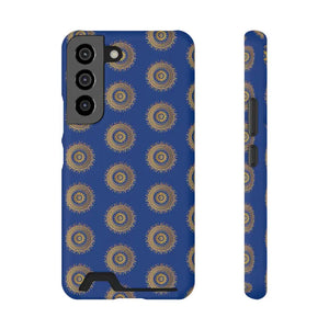 Phone Case - Blue Mandal Pattern Card Holder - Dipaliz - Samsung Galaxy S22 / Matte / Without Gift Packaging - Mobile