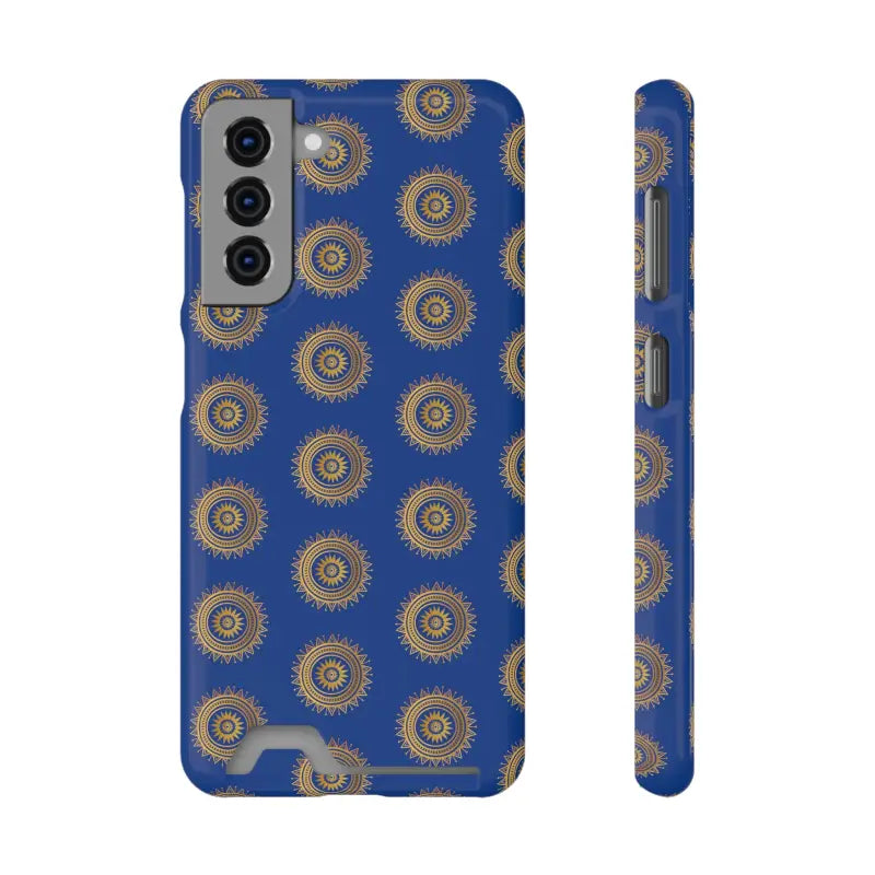 Elevate Style with Blue Mandal Pattern Phone Case & Card Holder - Samsung Galaxy S21 / Glossy / Without Gift Packaging