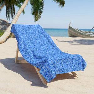 Mosaic Beach Towel – Intricate Blue Cotton - Dipaliz - Towels