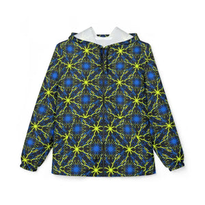 Outerwear - Neon Kaleidoscope Windbreaker - Electric Blue Geometric - Dipaliz