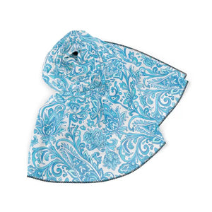 Accessories - Blue Paisley Polyester Scarf - Lightweight Floral Pattern - Dipaliz